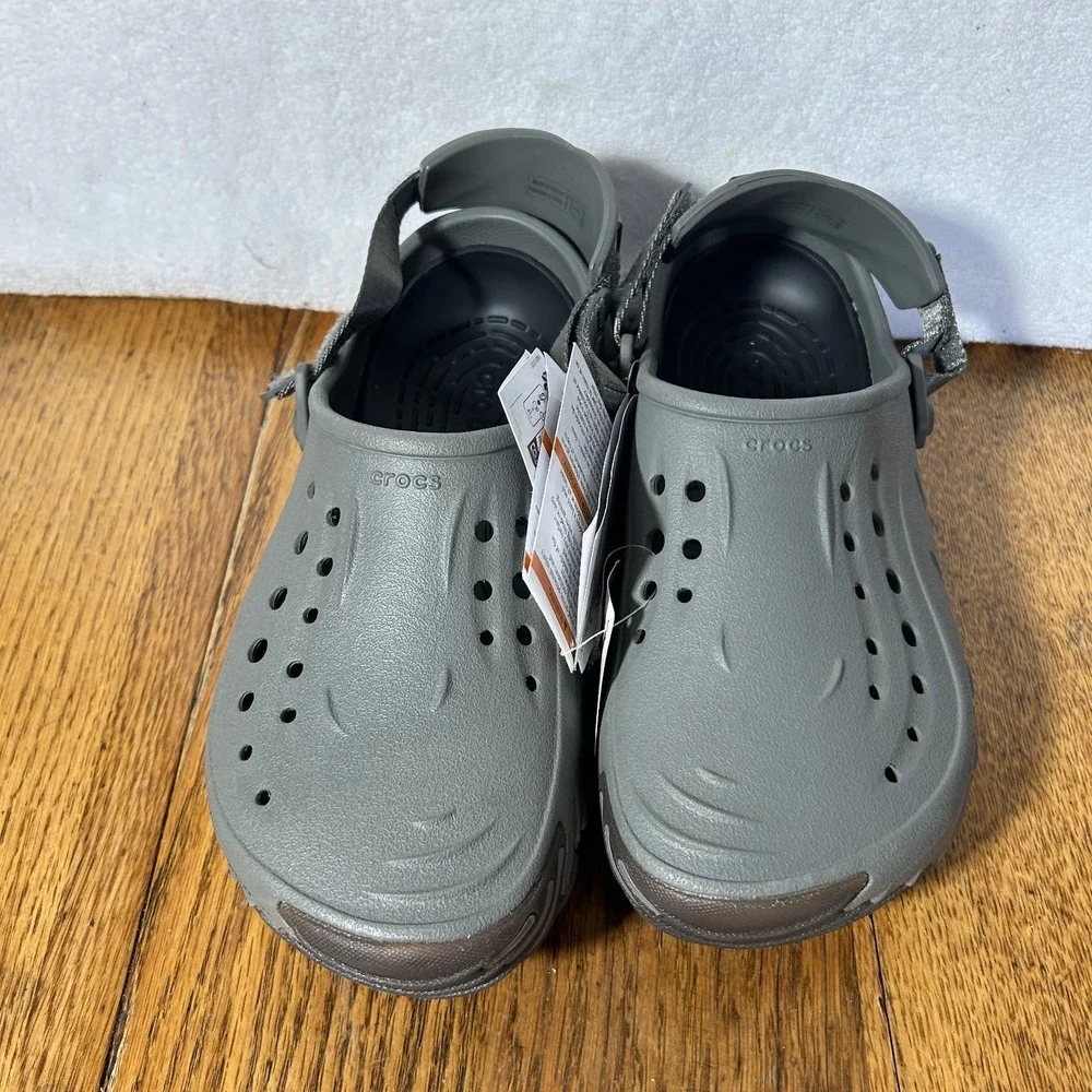 Crocs Mens Size 8 W's10 Echo Gum Ro Clog Slip On Gray Shoes